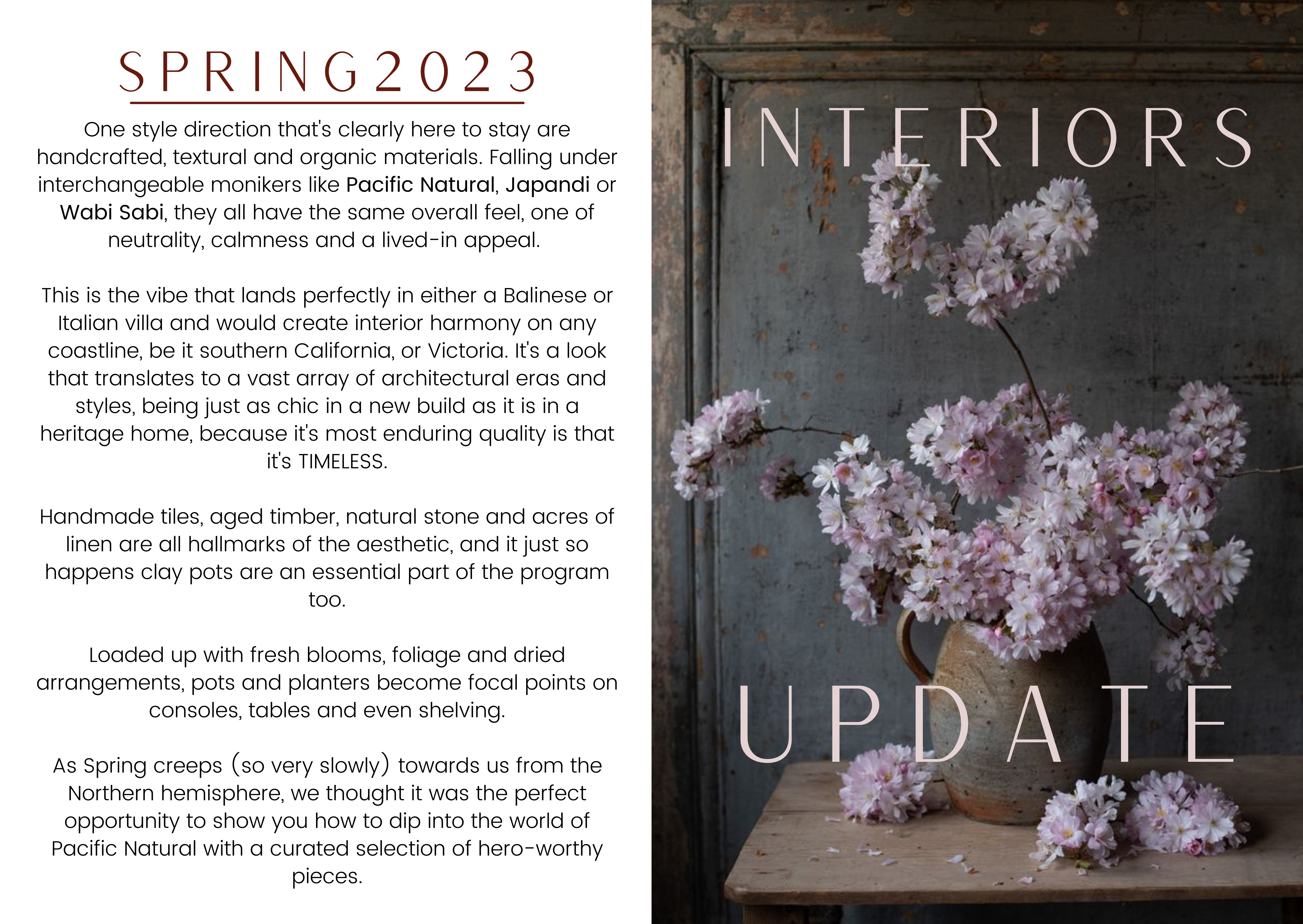 PAGE 1 Opening Spring Update